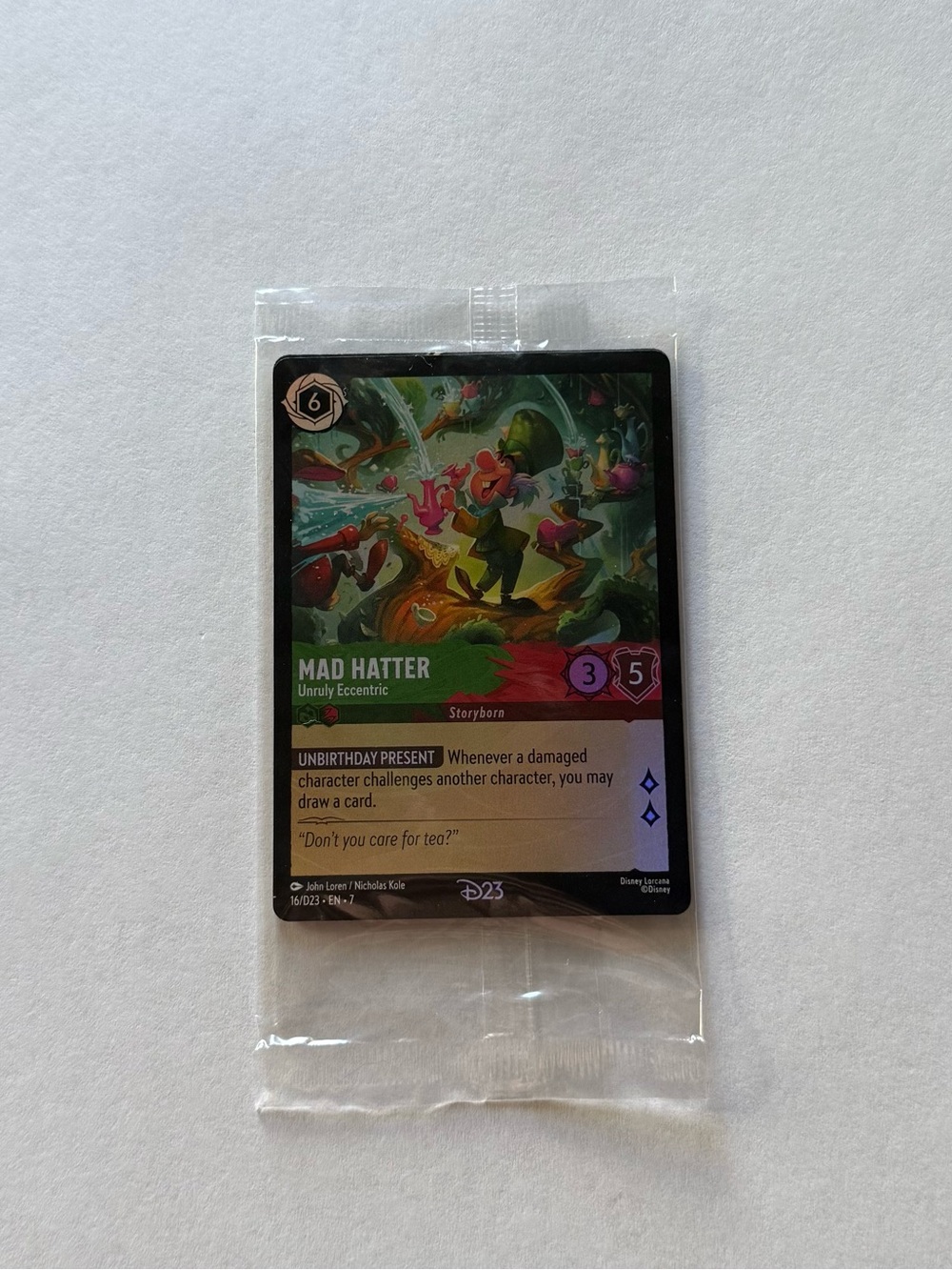 Disney Lorcana D23 2026 Mad Hatter Unruly Eccentric Foil Promo Card TCG Sealed